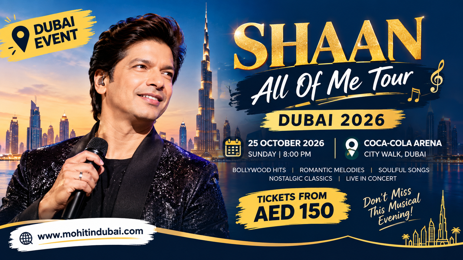 Shaan All of Me Tour Dubai October 2026