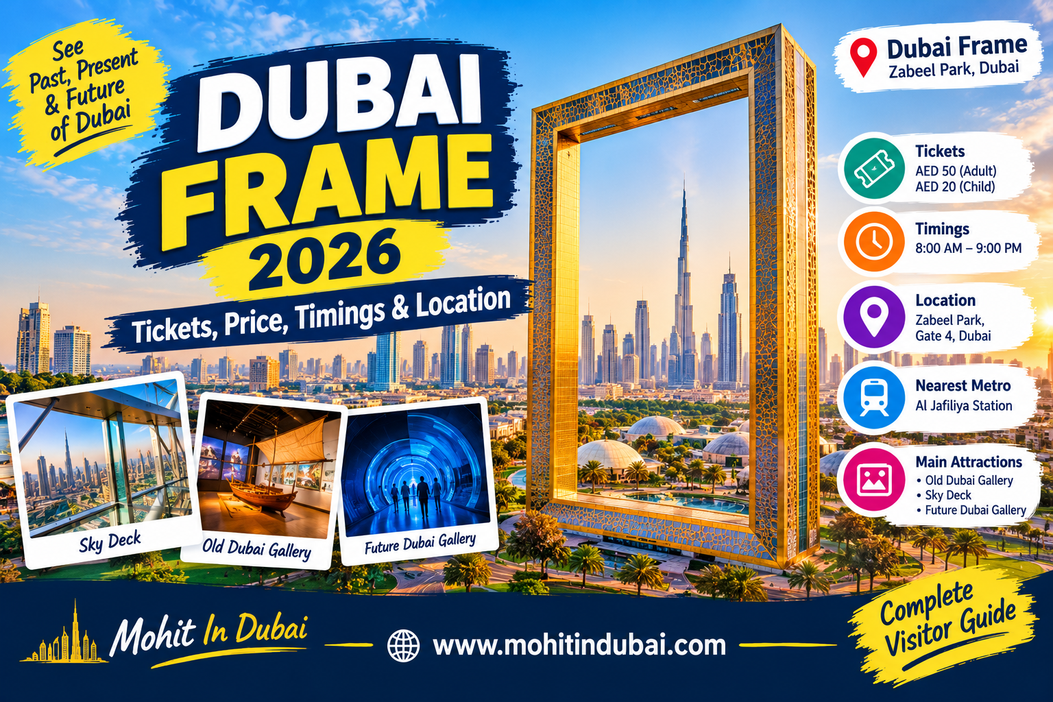 Dubai Frame 2026 tickets price timings and location