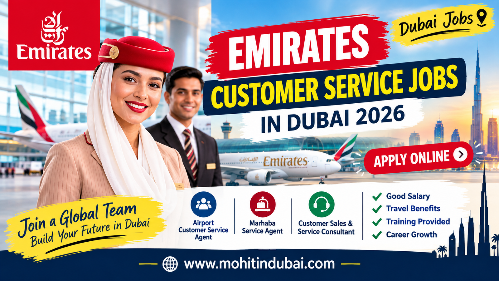 Emirates Customer Service Jobs in Dubai 2026
