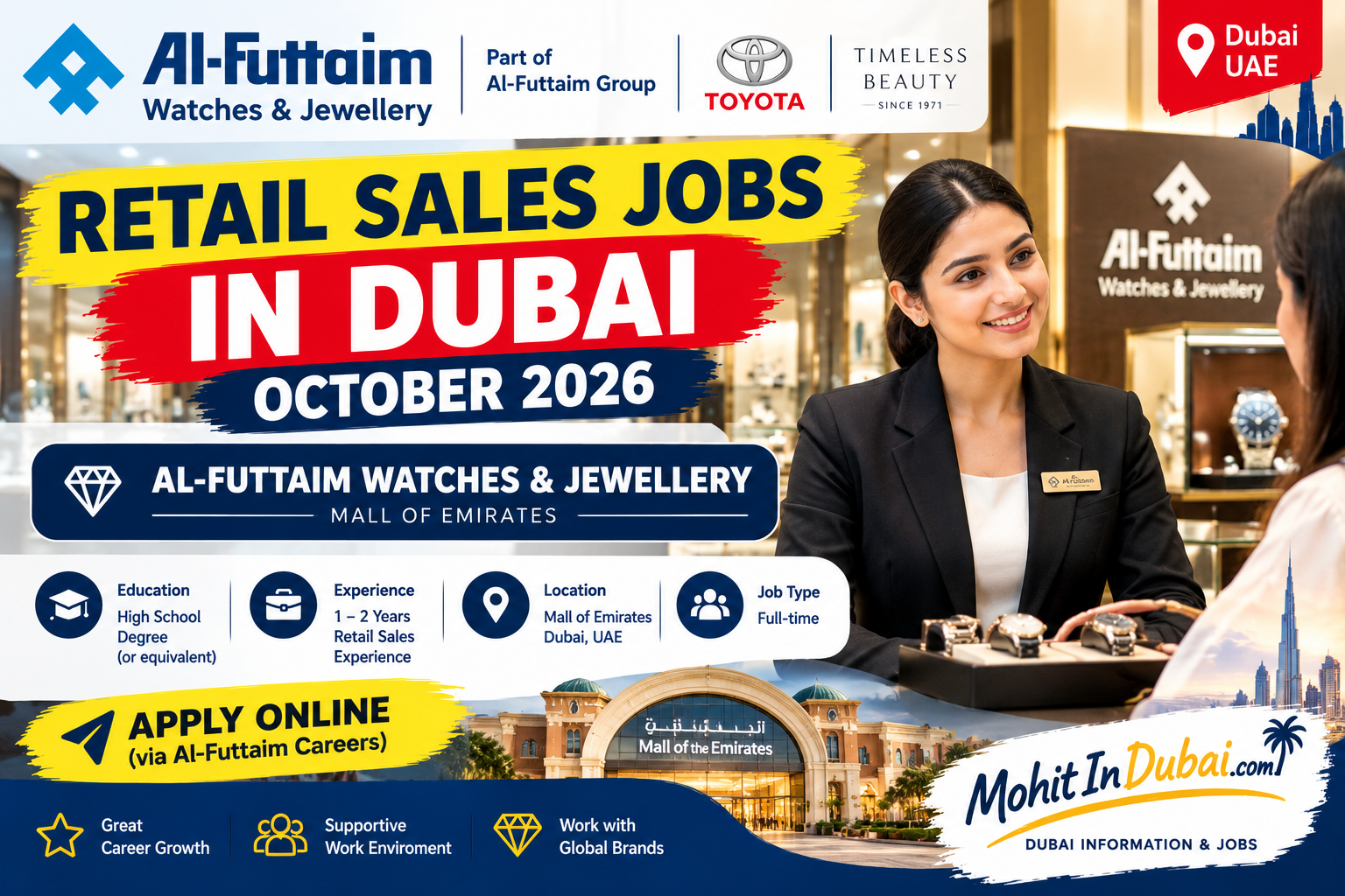 Retail Sales Jobs in Dubai October 2026 at Al-Futtaim Watches and Jewellery