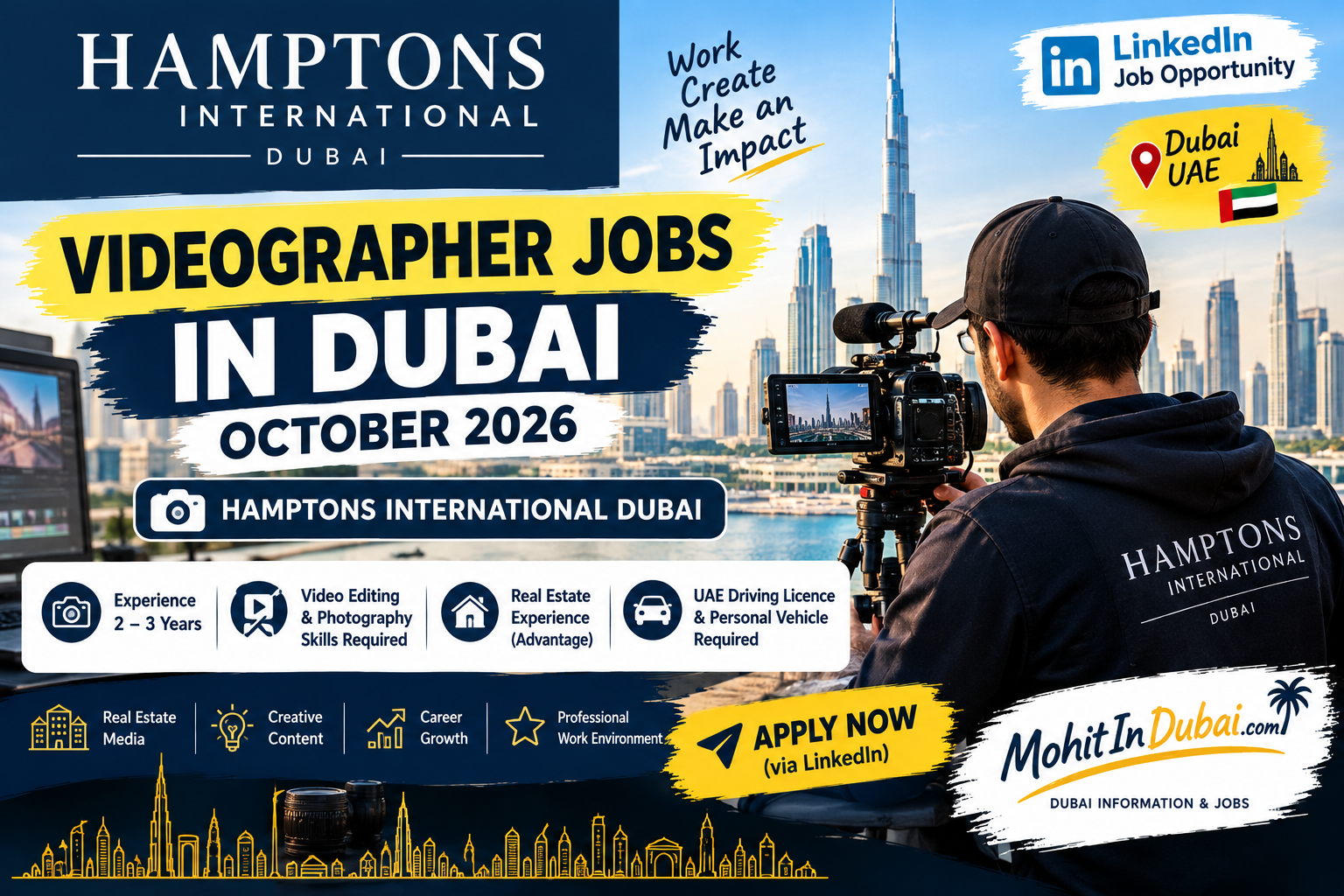 Videographer Jobs in Dubai October 2026 at Hamptons International